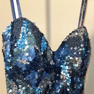 Scala Sequin Strapless Dress